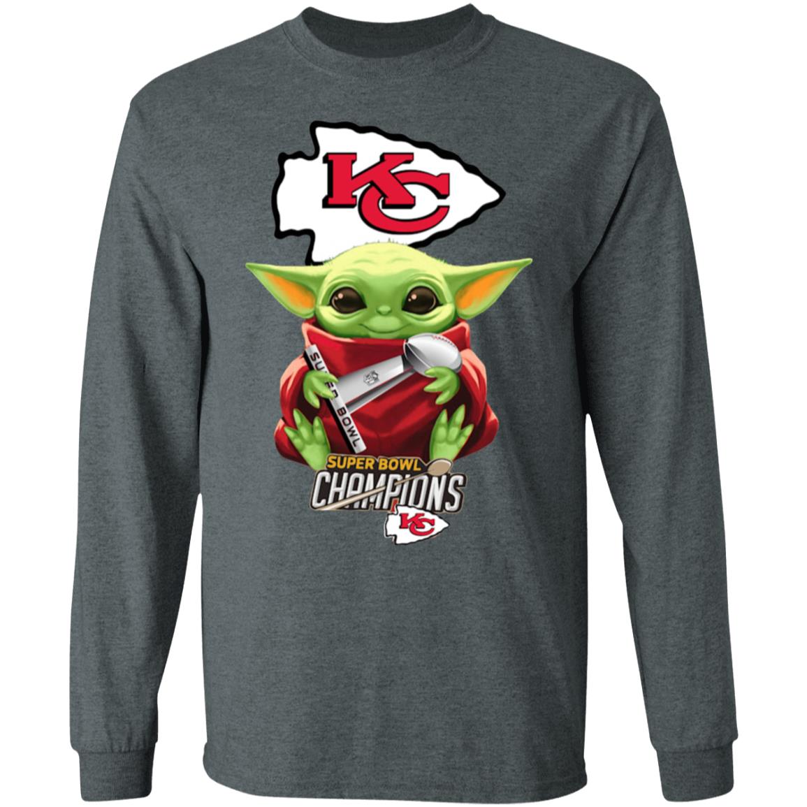 Baby Yoda Hug Super Bowl Champions Kansas City Chiefs Shirt Sweatshirt  Hoodie Long Sleeve Tank